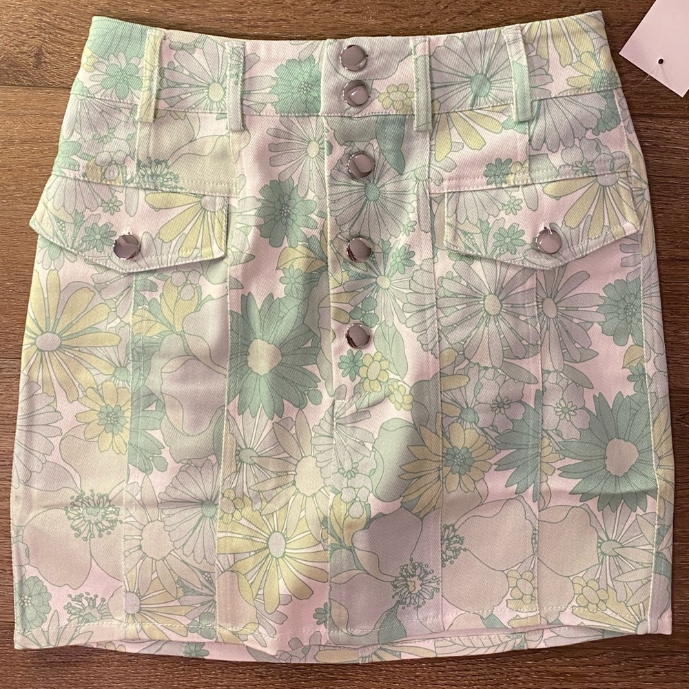 For love and lemons floral printed skirt